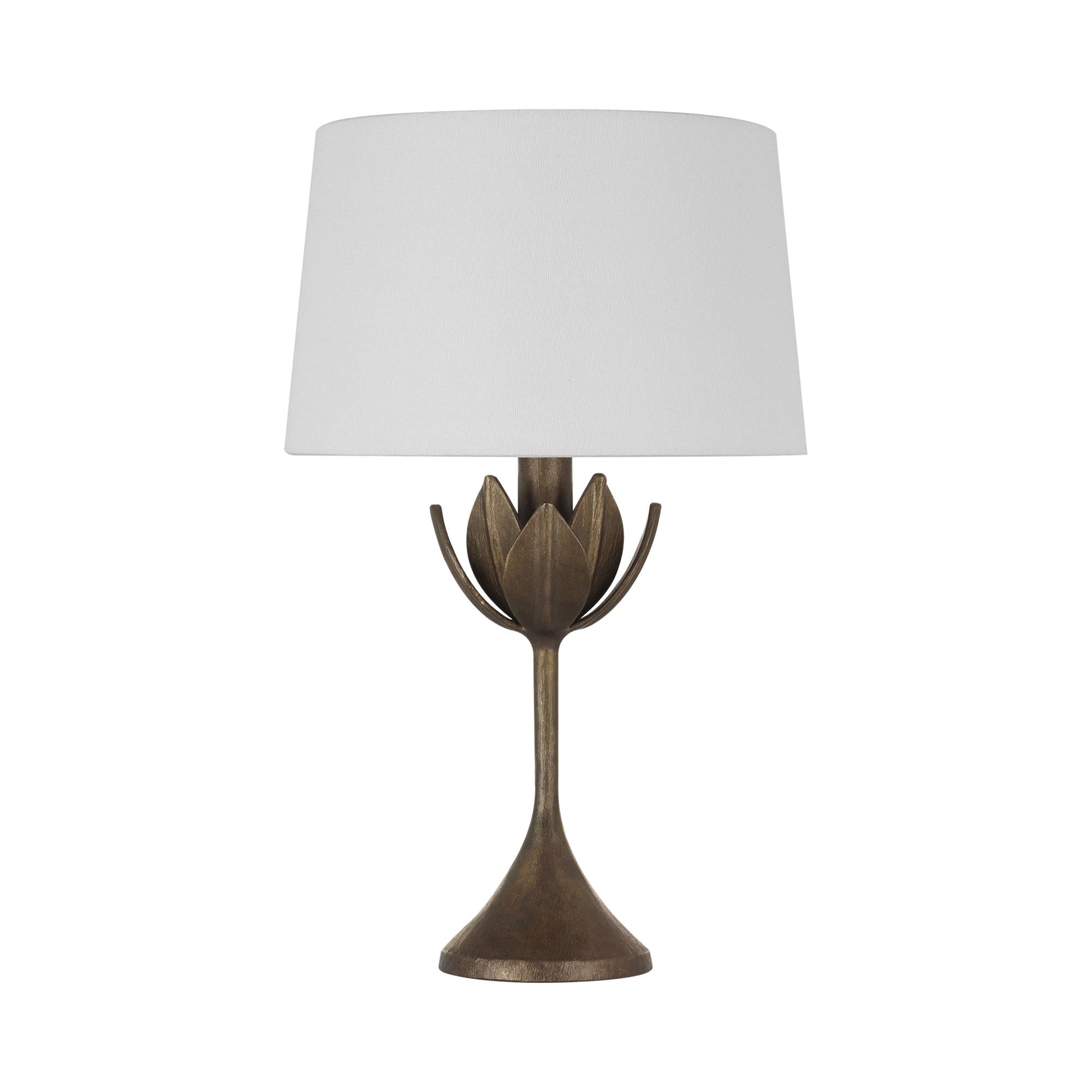 Alberto LED Table Lamp in Antique Bronze Leaf.