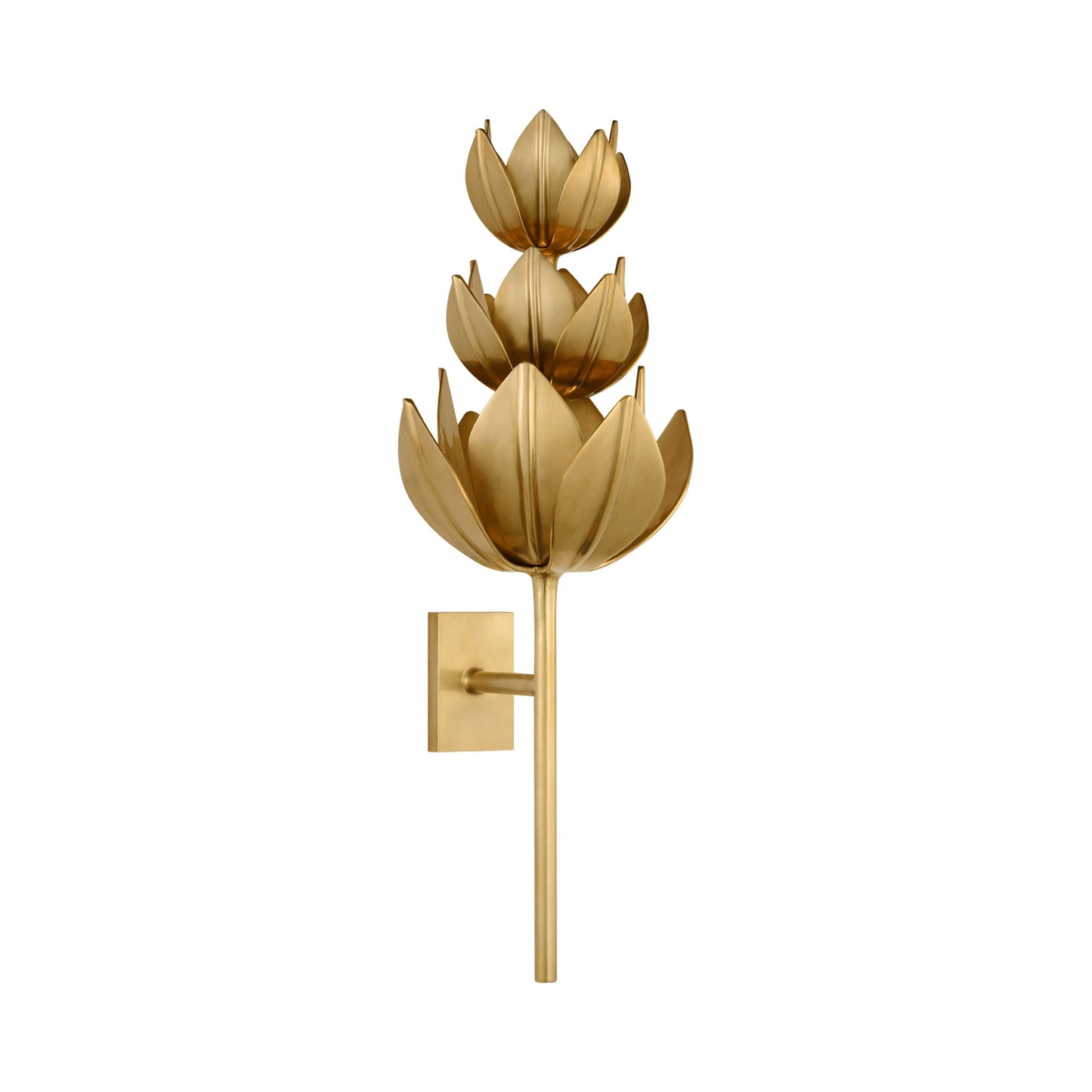 Alberto LED Wall Light in Antique-Burnished Brass (3-Tier).