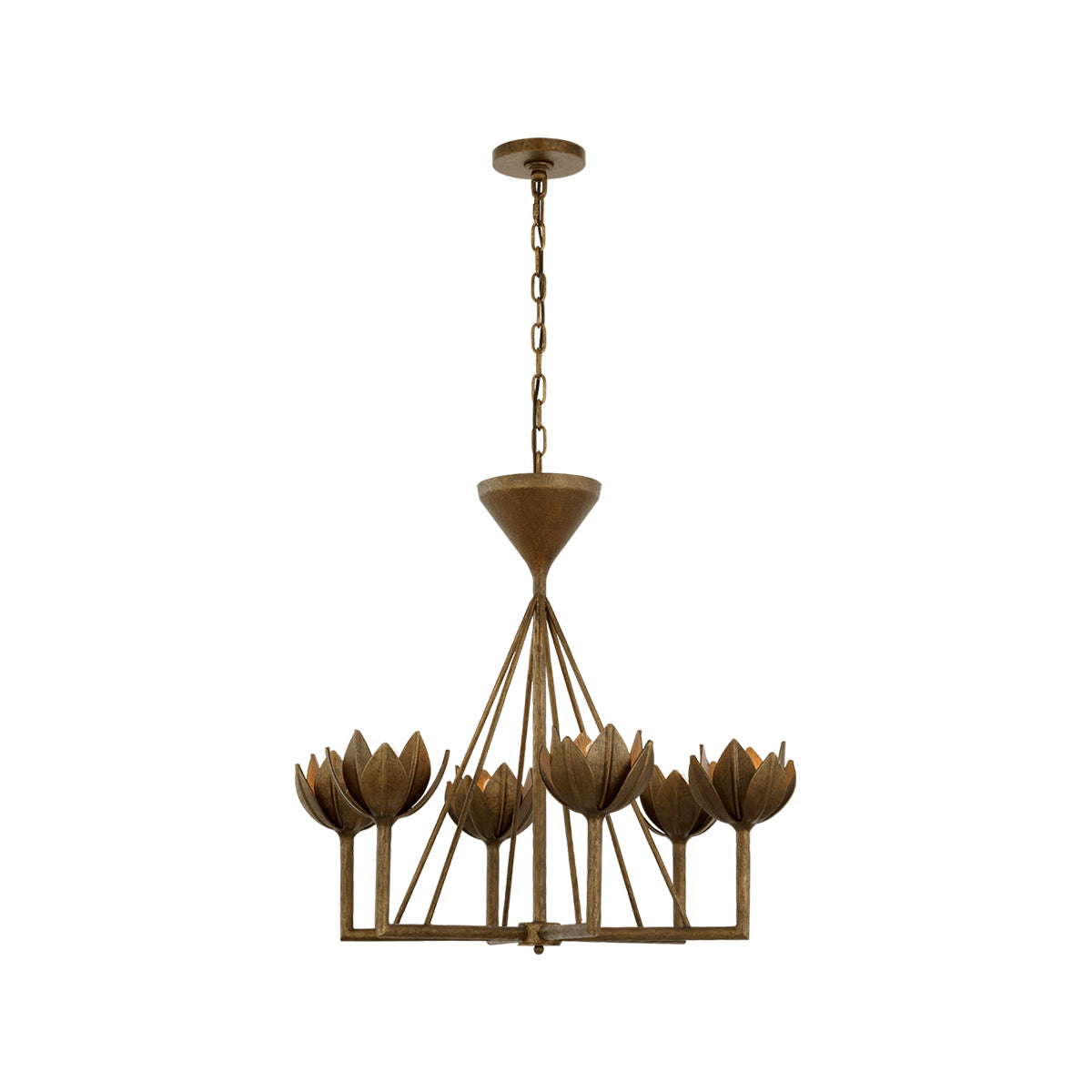 Alberto Low Chandelier in Antique Bronze Leaf (Small).