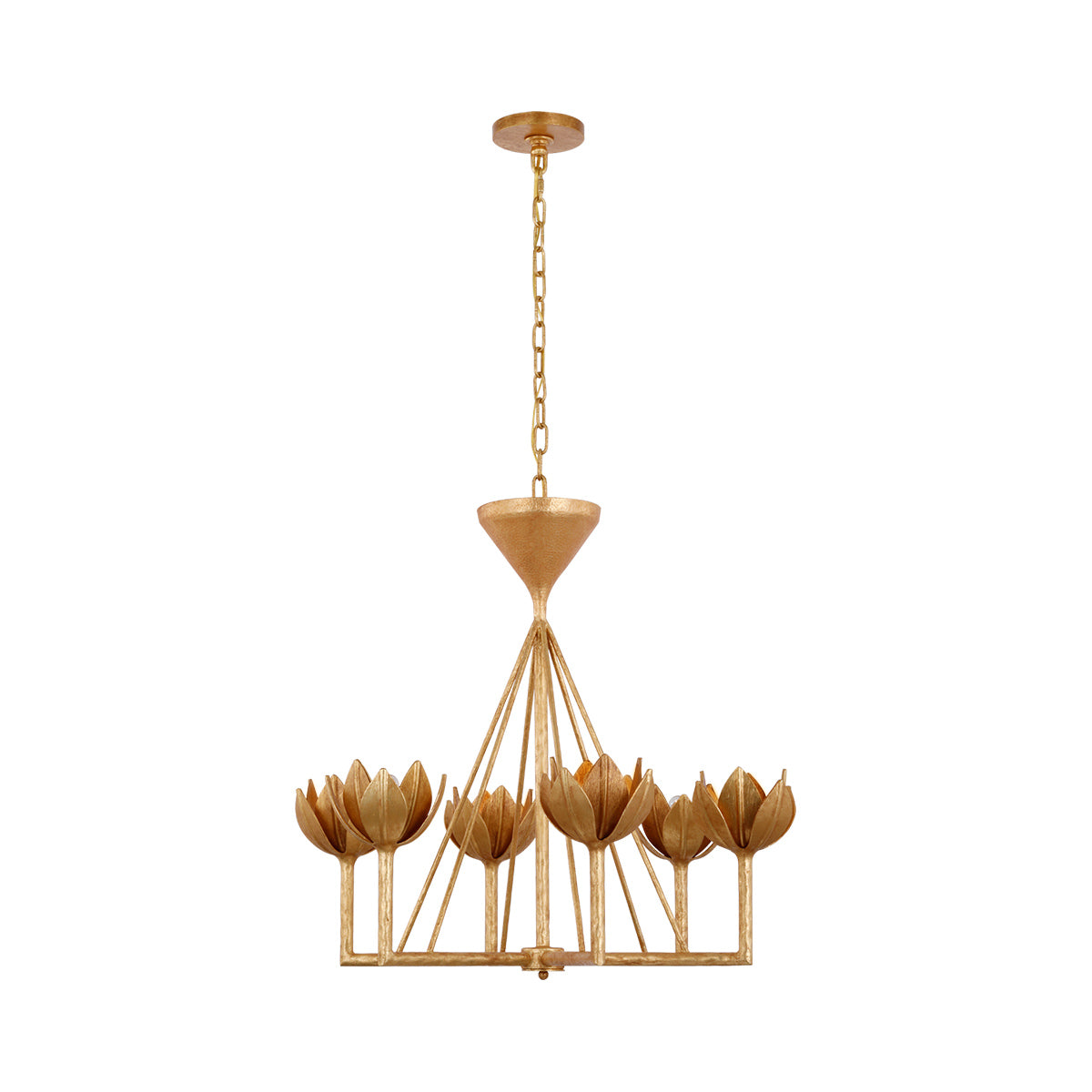 Alberto Low Chandelier in Antique Gold Leaf (Small).