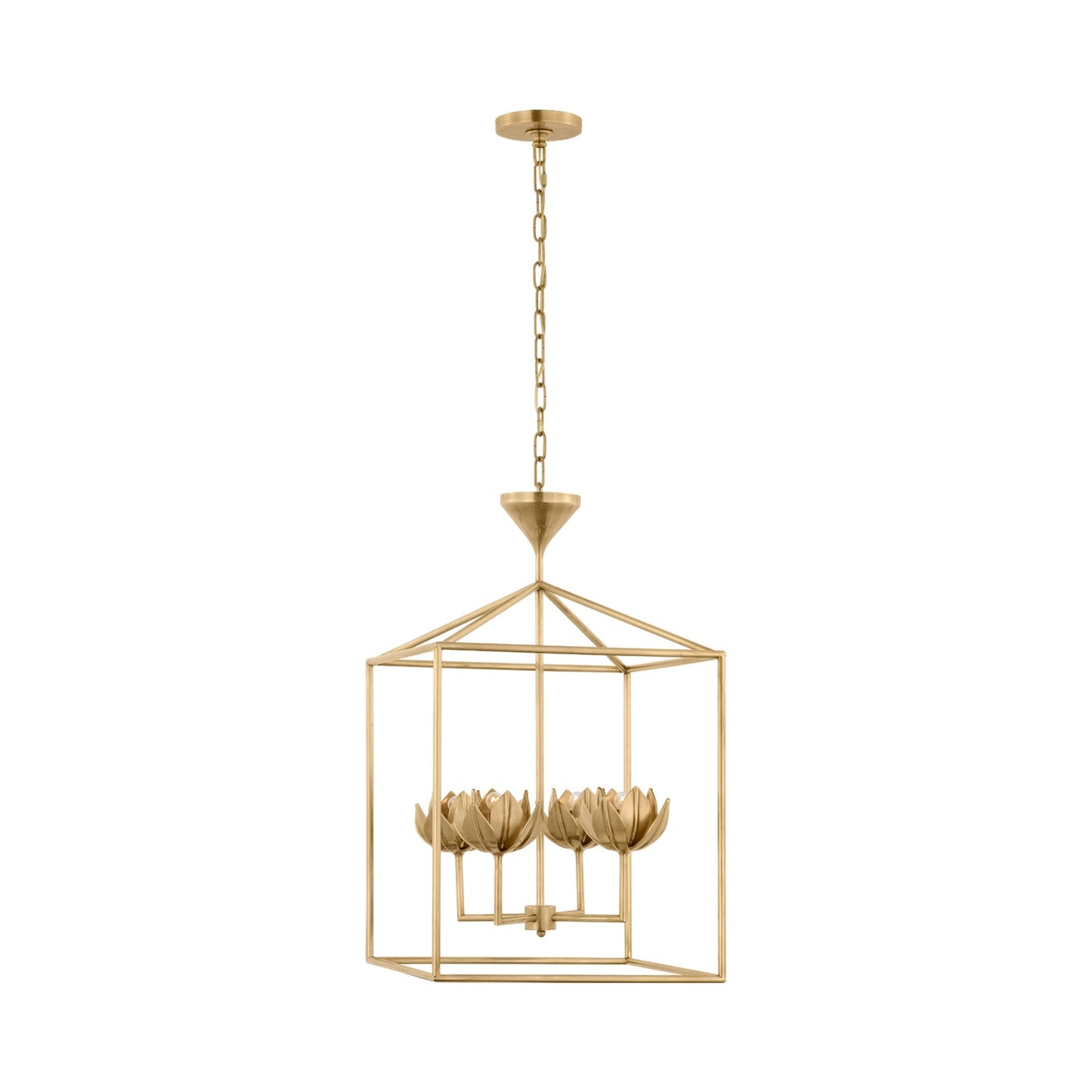 Alberto Pendant Light in Antique-Burnished Brass (18-Inch).