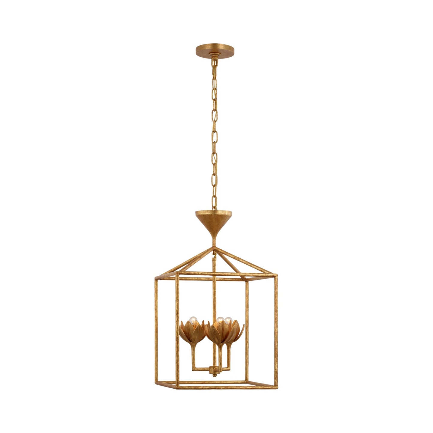 Alberto Pendant Light in Antique Gold Leaf (14-Inch).
