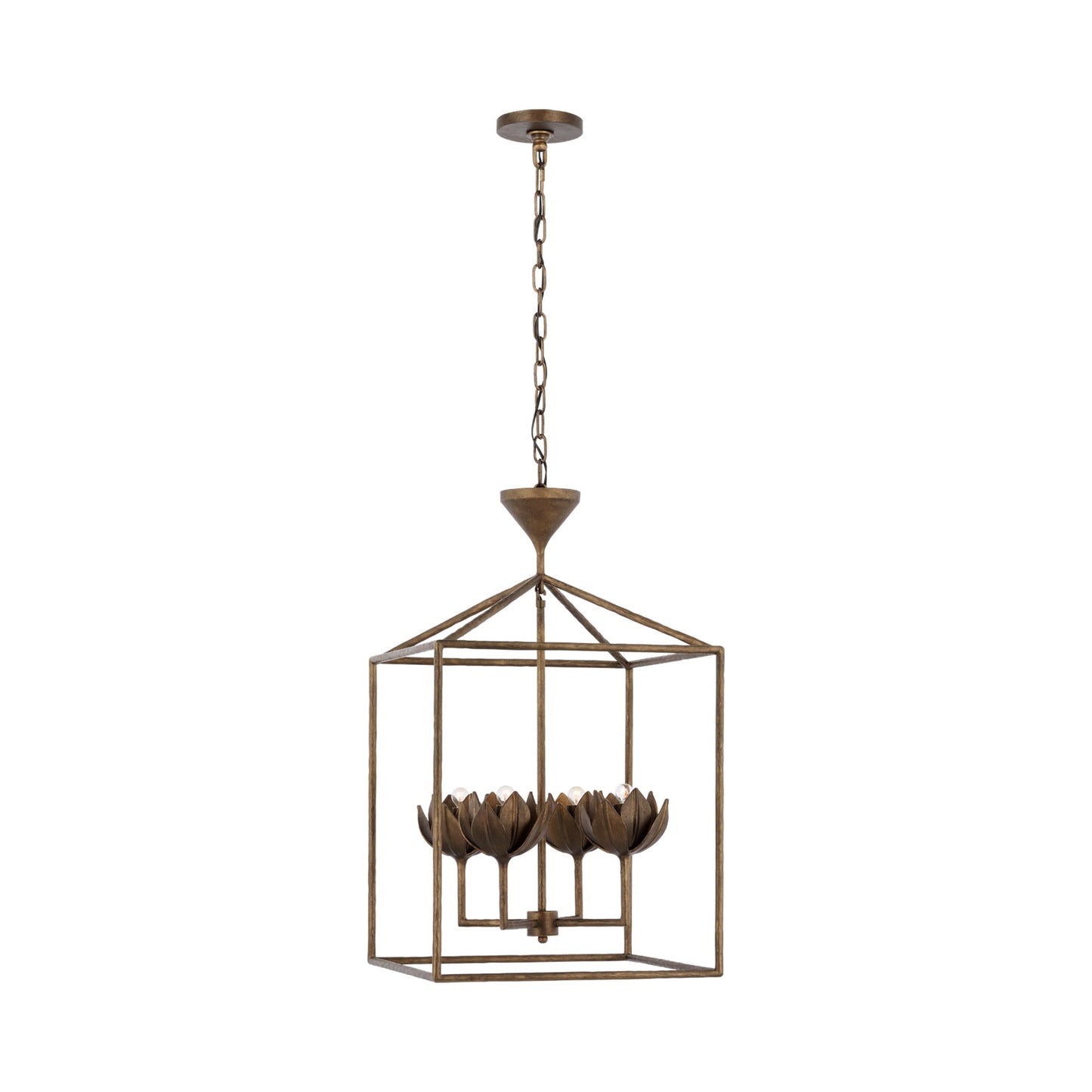 Alberto Pendant Light in Antique Bronze Leaf (18-Inch).