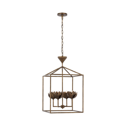 Alberto Pendant Light in Antique Bronze Leaf (18-Inch).