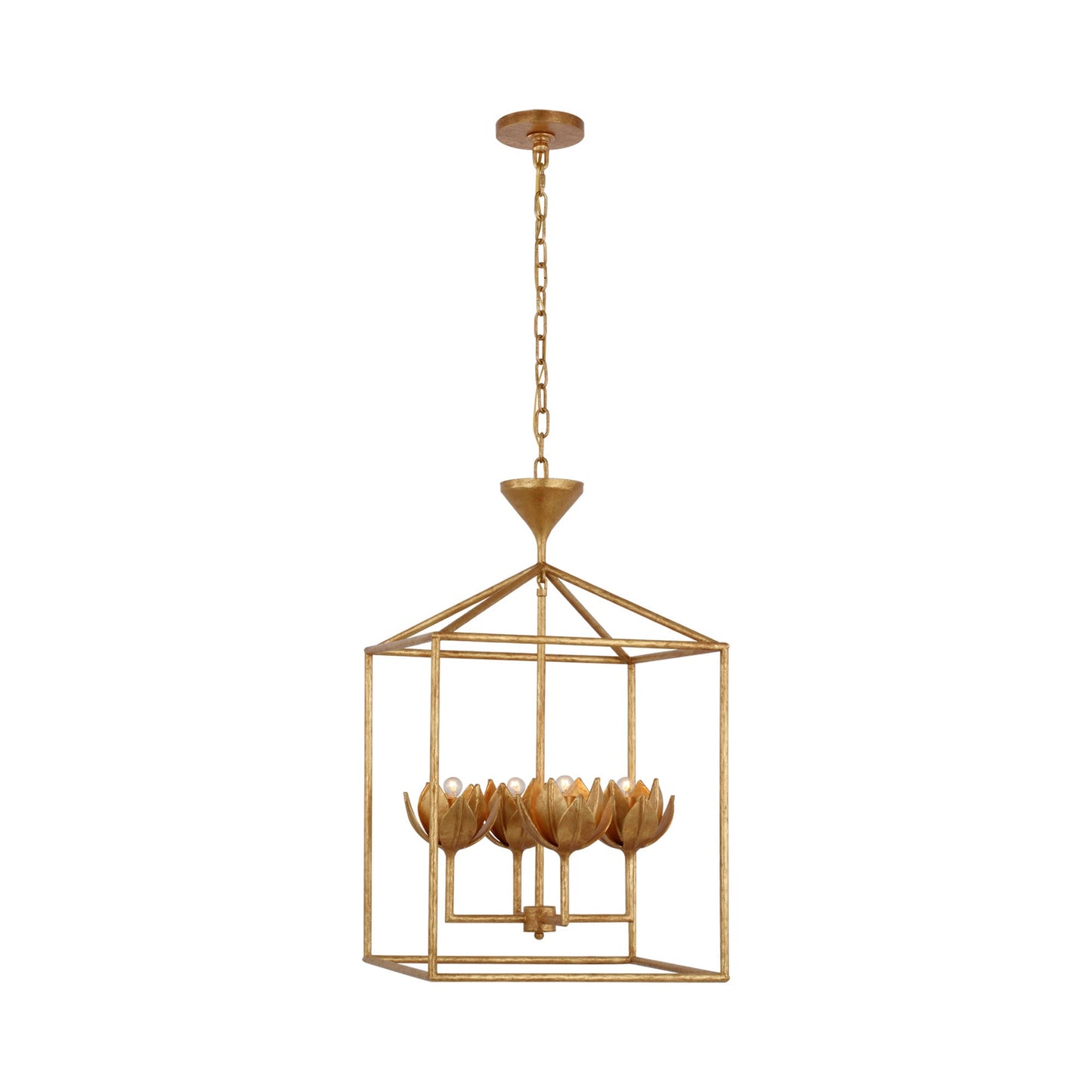 Alberto Pendant Light in Antique Gold Leaf (18-Inch).