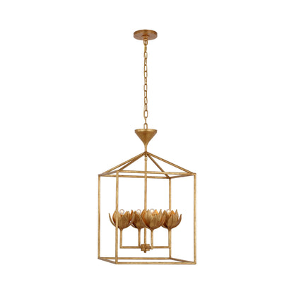 Alberto Pendant Light in Antique Gold Leaf (18-Inch).