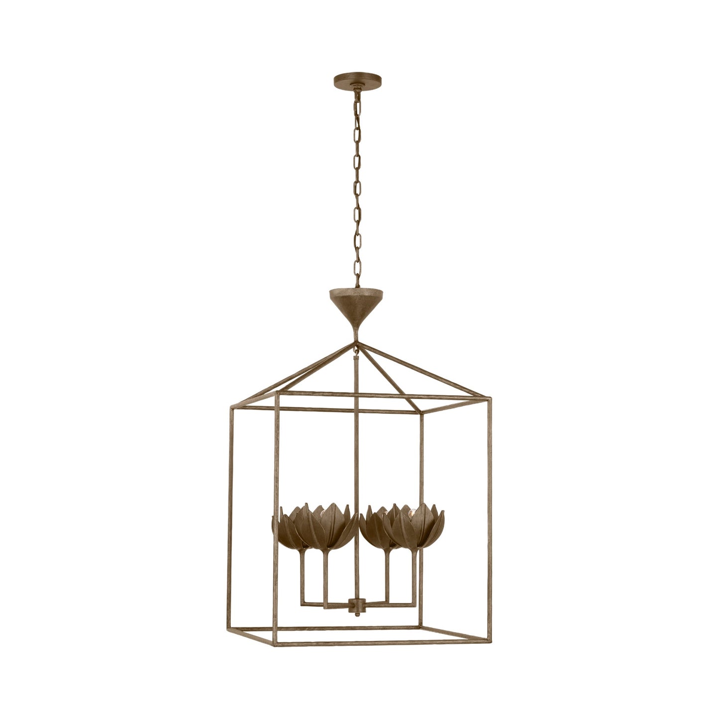 Alberto Pendant Light in Antique Bronze Leaf (24-Inch).