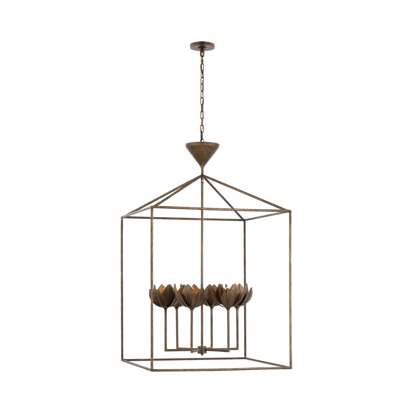 Alberto Pendant Light in Antique Bronze Leaf (30-Inch).