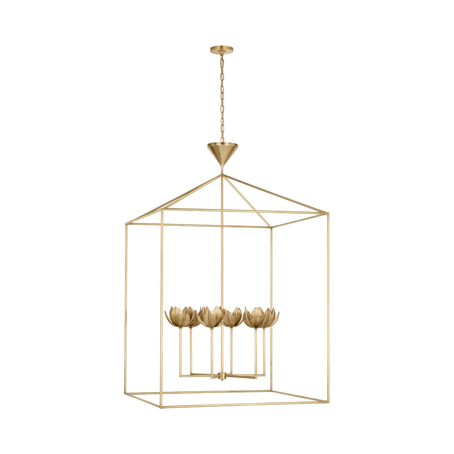 Alberto Pendant Light in Antique-Burnished Brass (38-Inch).