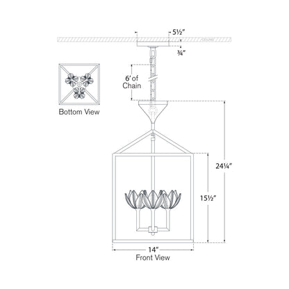 Alberto Pendant Light - line drawing.