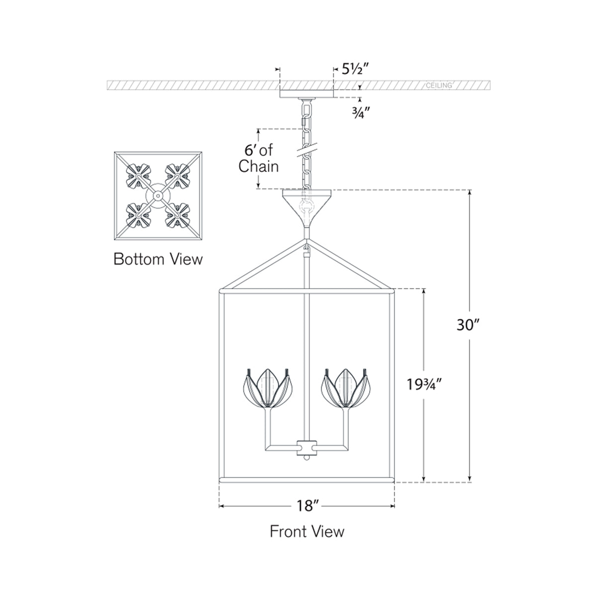 Alberto Pendant Light - line drawing.