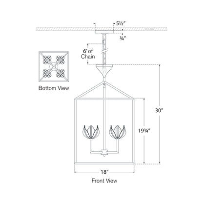 Alberto Pendant Light - line drawing.