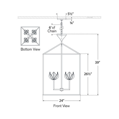 Alberto Pendant Light - line drawing.