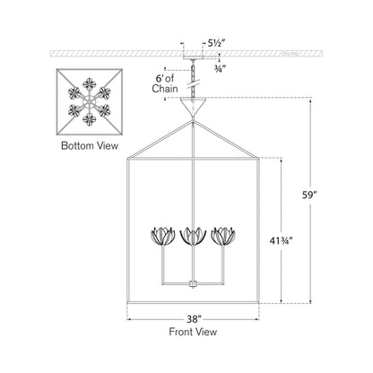 Alberto Pendant Light - line drawing.