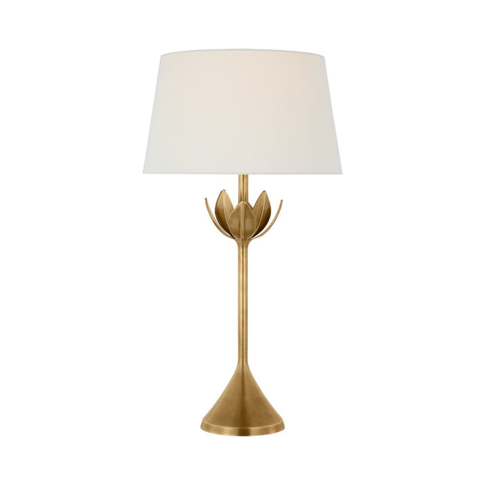 Alberto Table Lamp in Round/Antique-Burnished Brass.