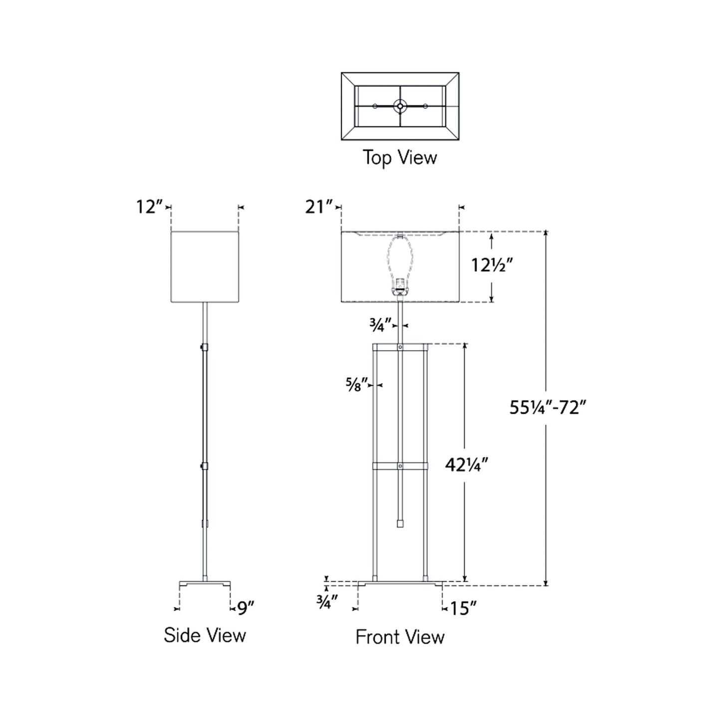 Alda Floor Lamp - line drawing.