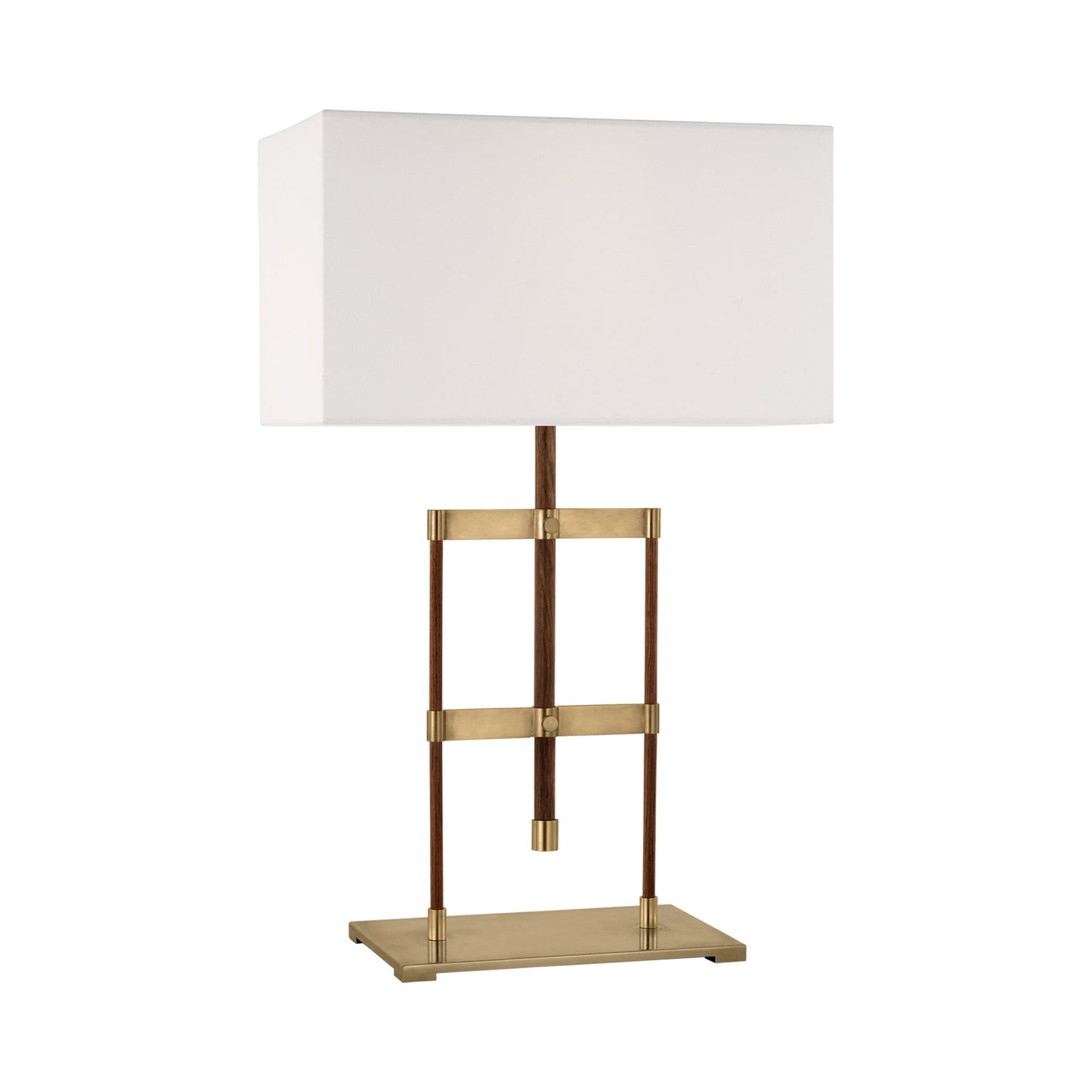 Alda Table Lamp in Antique-Burnished Brass/Walnut.