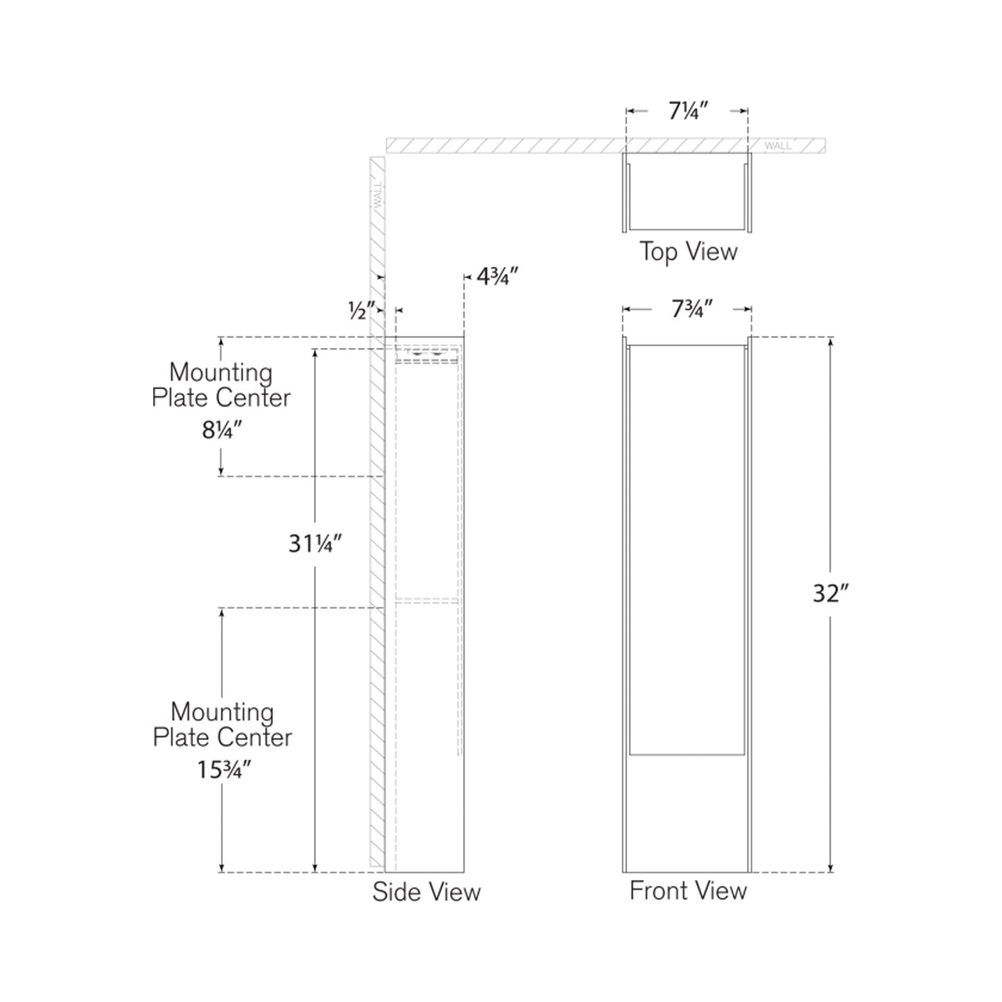 Align Outdoor LED Wall Light - line drawing.