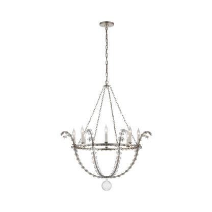 Alonzo Chandelier in Burnished Silver Leaf.