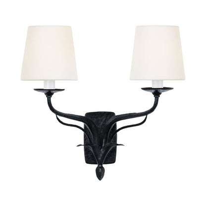 Amalfi Wall Light in Waxed Black (2-Light).