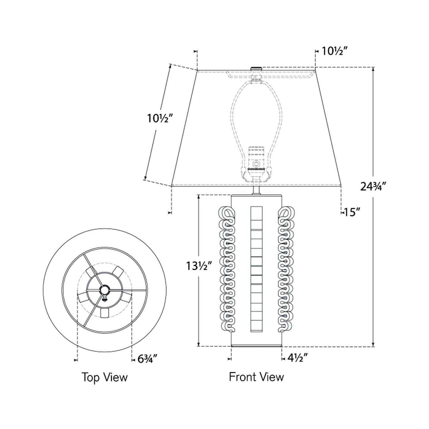 Amandine Table Lamp - line drawing.