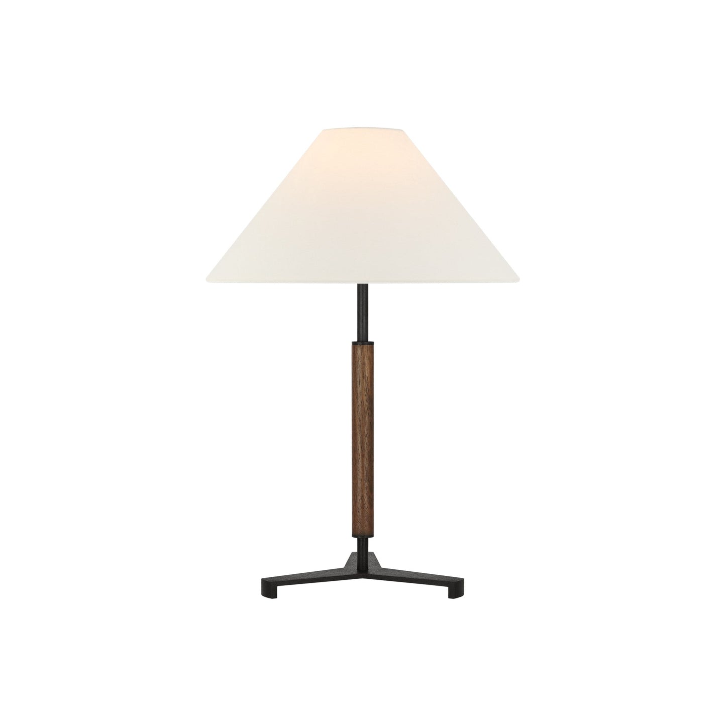 Amaya Table Lamp in Weathered Iron/Dark Walnut (Small).