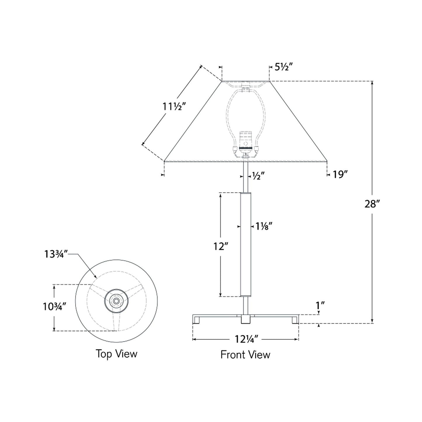 Amaya Table Lamp - line drawing.