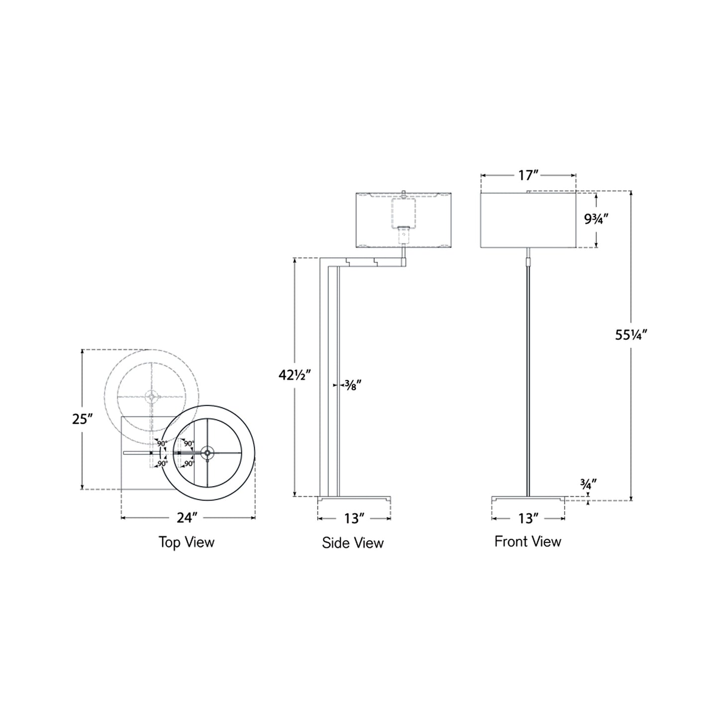 Amell Floor Lamp - line drawing.