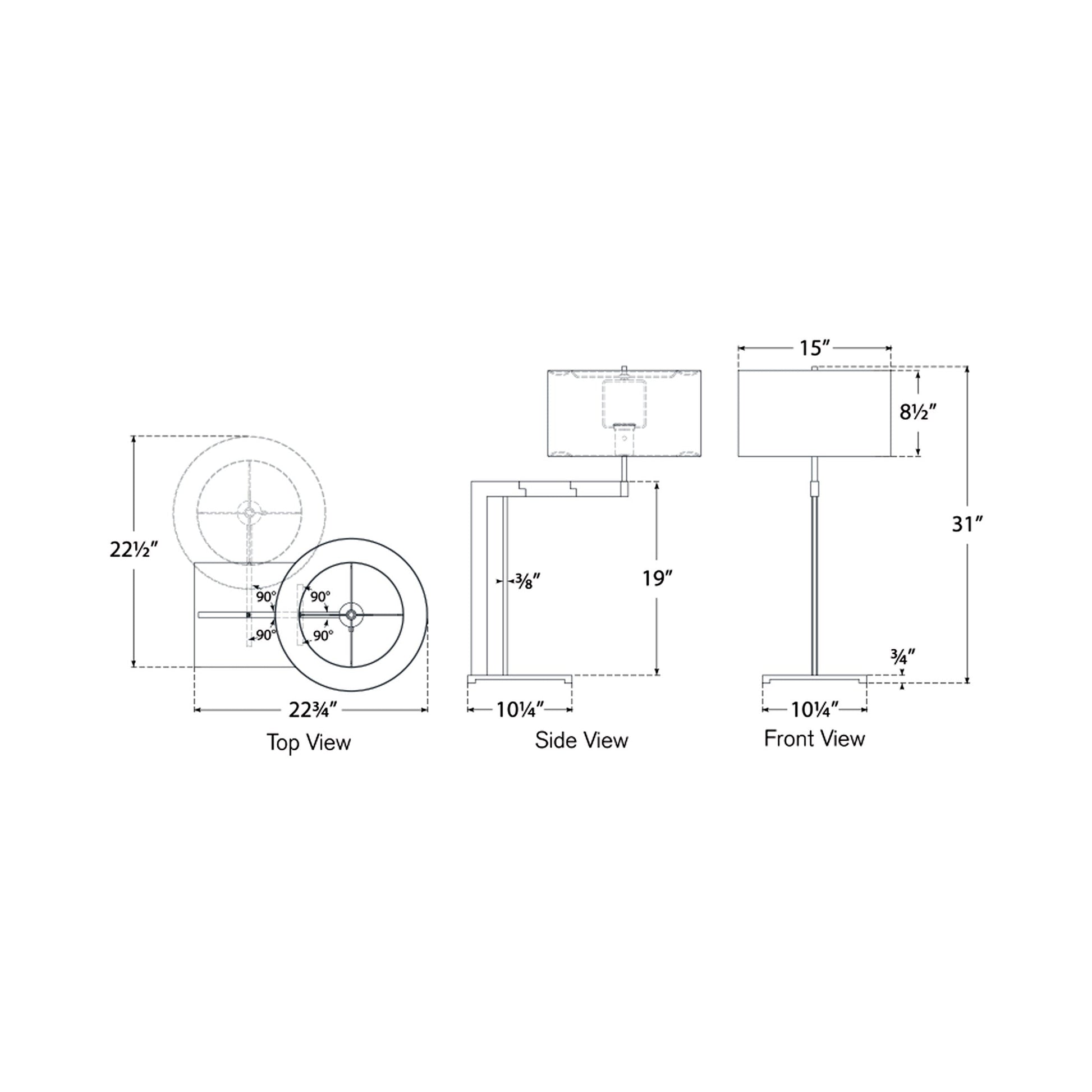 Amell Table Lamp - line drawing.