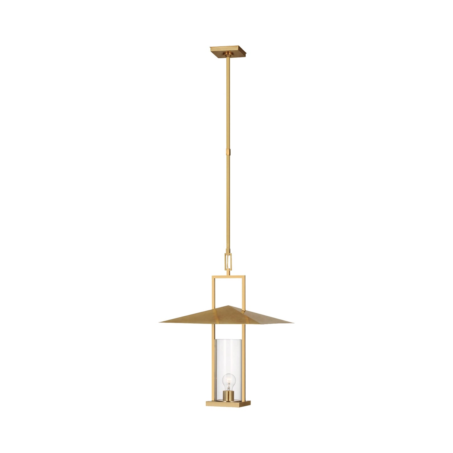Amity Pendant Light in Antique Brass (Clear Glass/18-Inch).