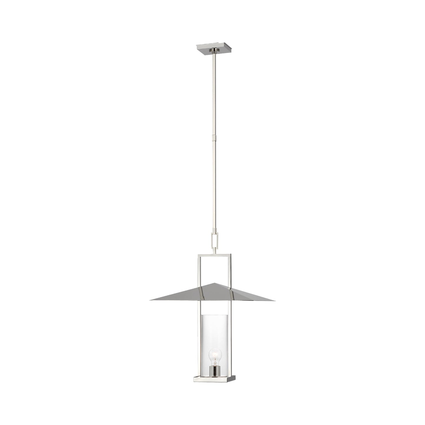 Amity Pendant Light in Polished Nickel (Clear Glass/18-Inch).