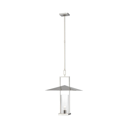Amity Pendant Light in Polished Nickel (Clear Glass/18-Inch).