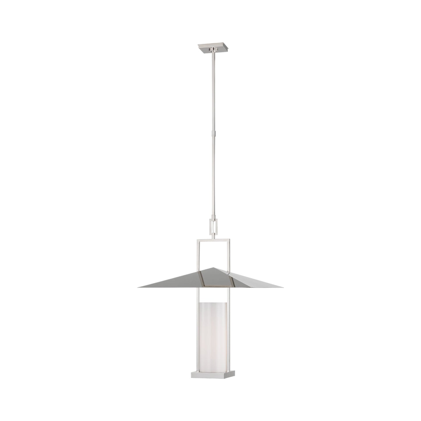Amity Pendant Light in Polished Nickel (White Glass/23-Inch).