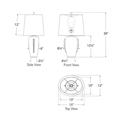 Anfai Table Lamp - line drawing.