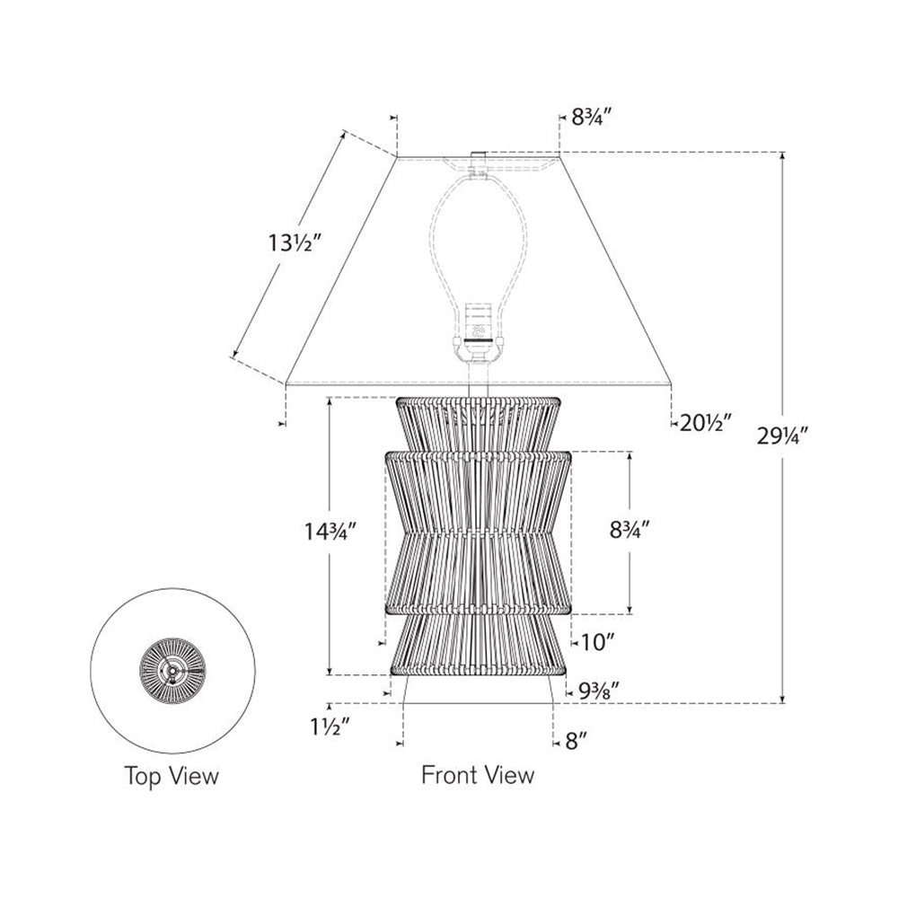 Antigua Layered Table Lamp - line drawing.