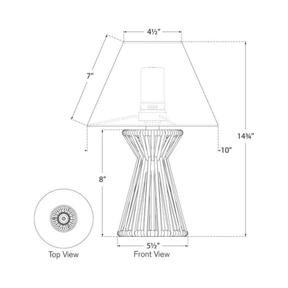 Antigua LED Rechargeable Table Lamp - line drawing.