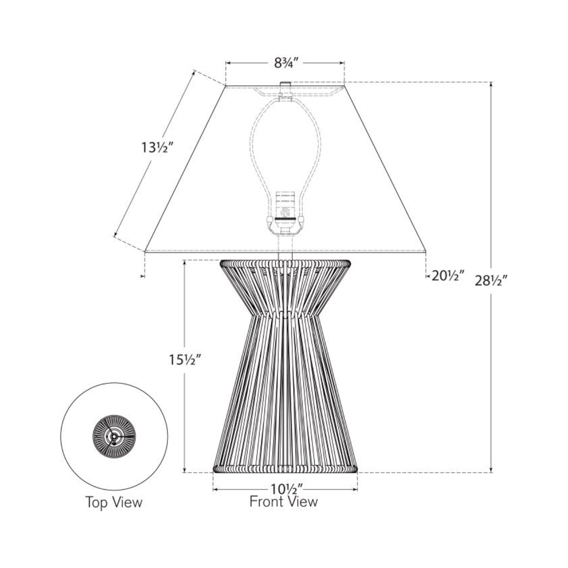 Antigua Table Lamp - line drawing.