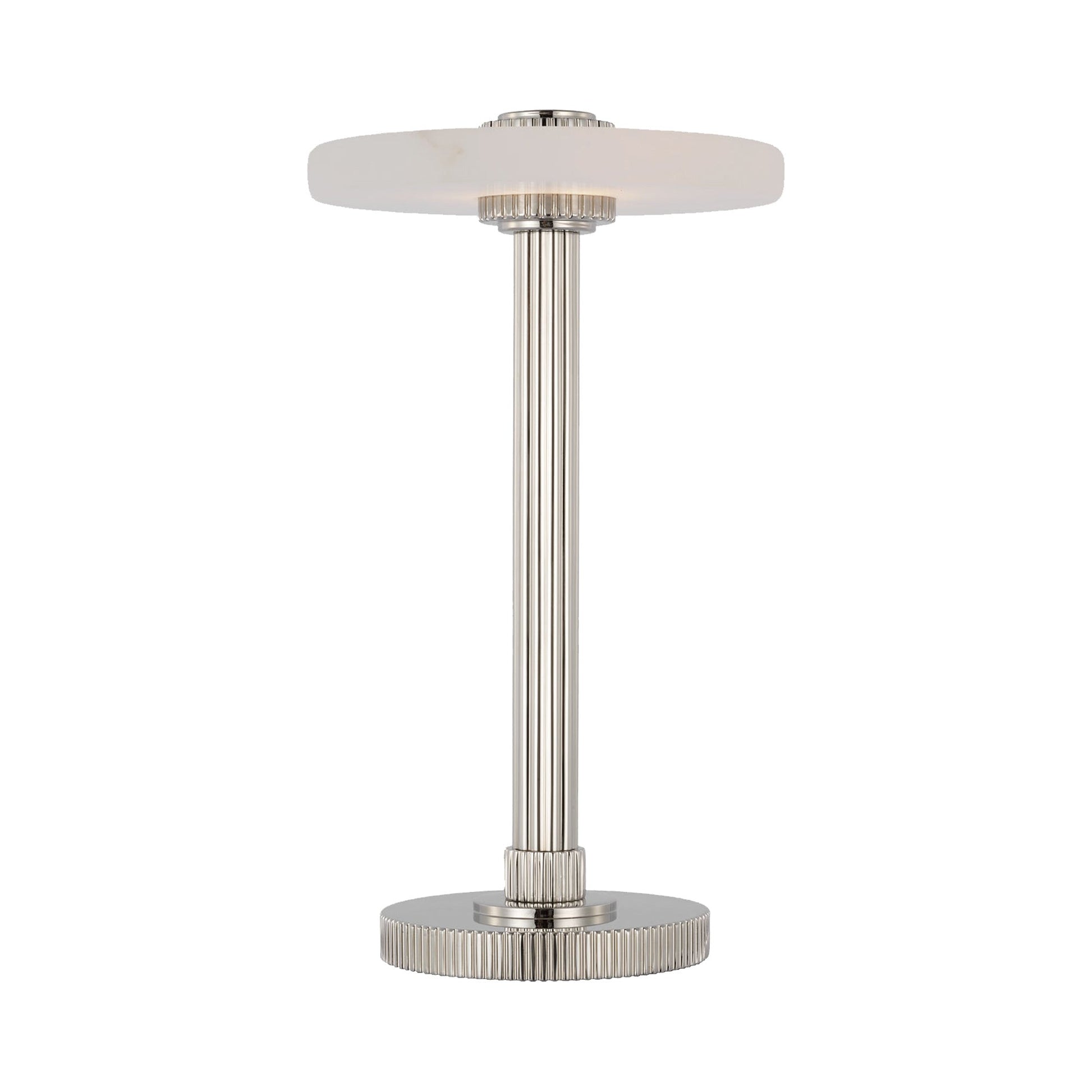 Aran LED Table Lamp in Polished Nickel/Alabaster.