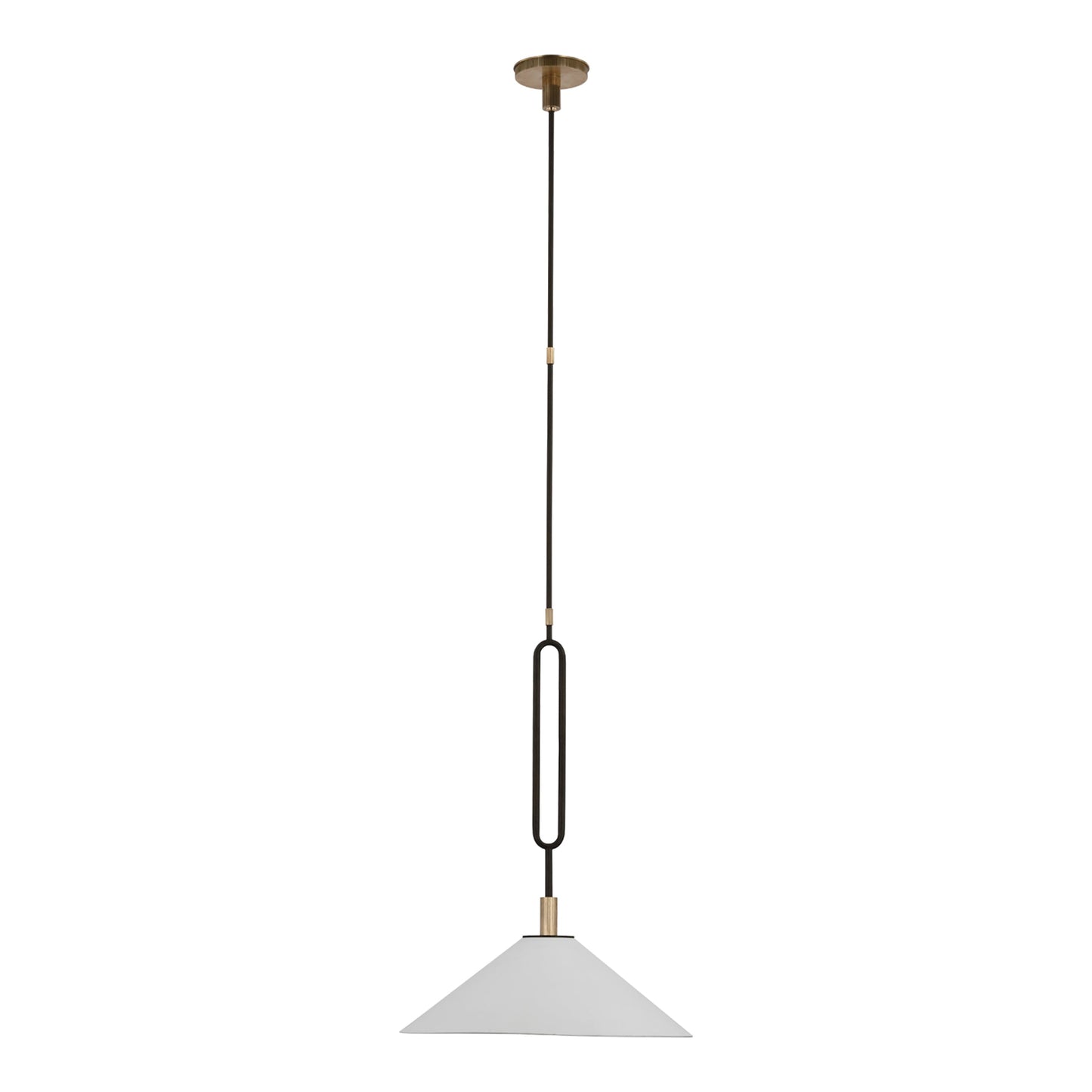 Argo Pendant Light in Warm Iron/Antique Brass (19-Inch).