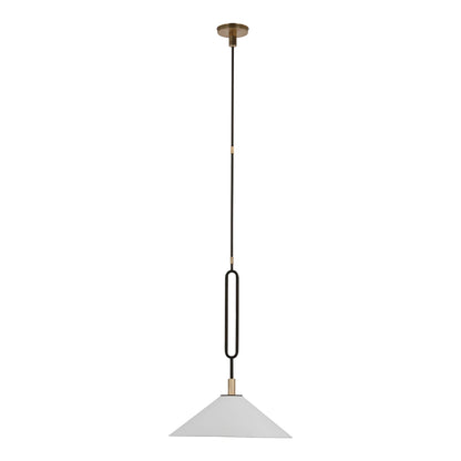 Argo Pendant Light in Warm Iron/Antique Brass (19-Inch).