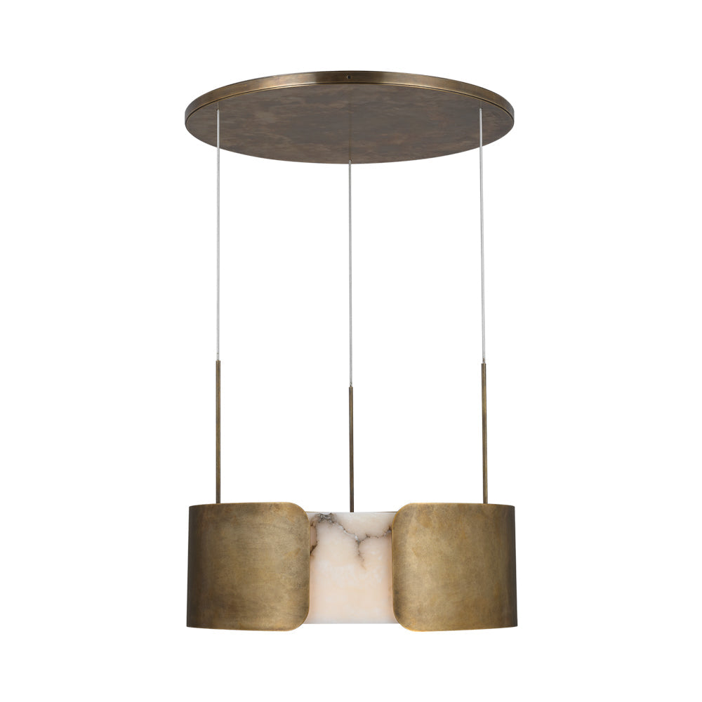 Armise LED Chandelier in Mottled Brass.