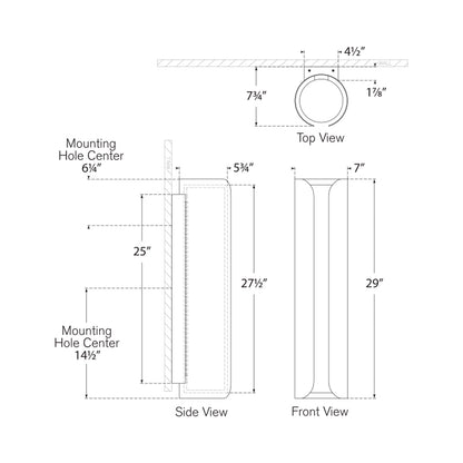 Armise LED Wall Light - line drawing.