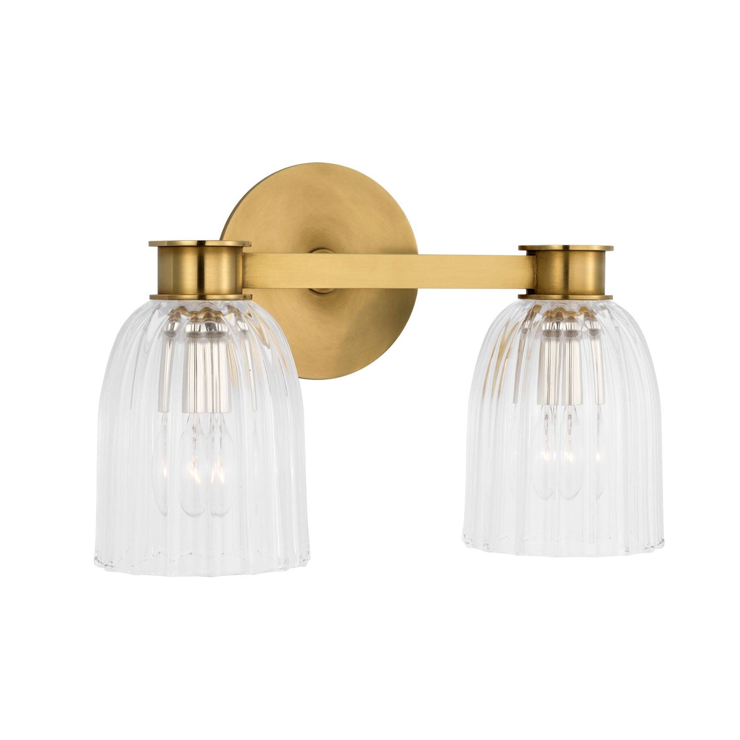 Asalea Bath Vanity Light in Hand-Rubbed Antique Brass (2-Light).