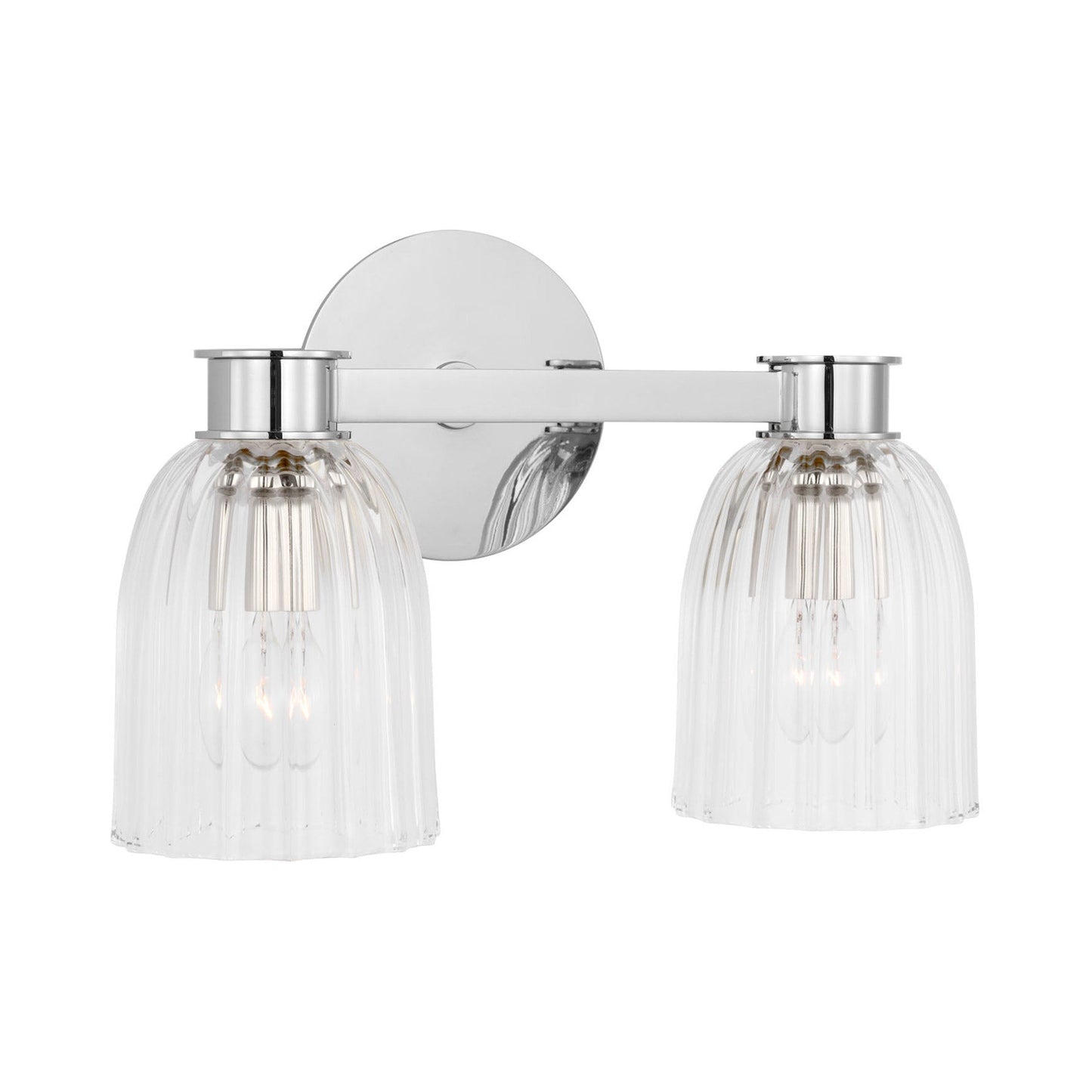 Asalea Bath Vanity Light in Polished Nickel (2-Light).