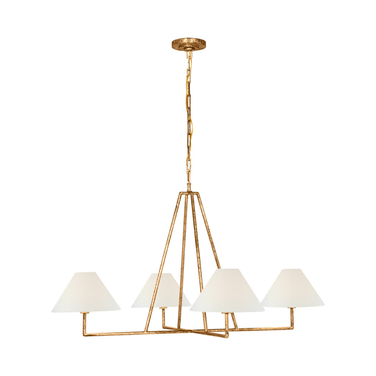 Ashton Chandelier in Gilded Iron (4-Light).