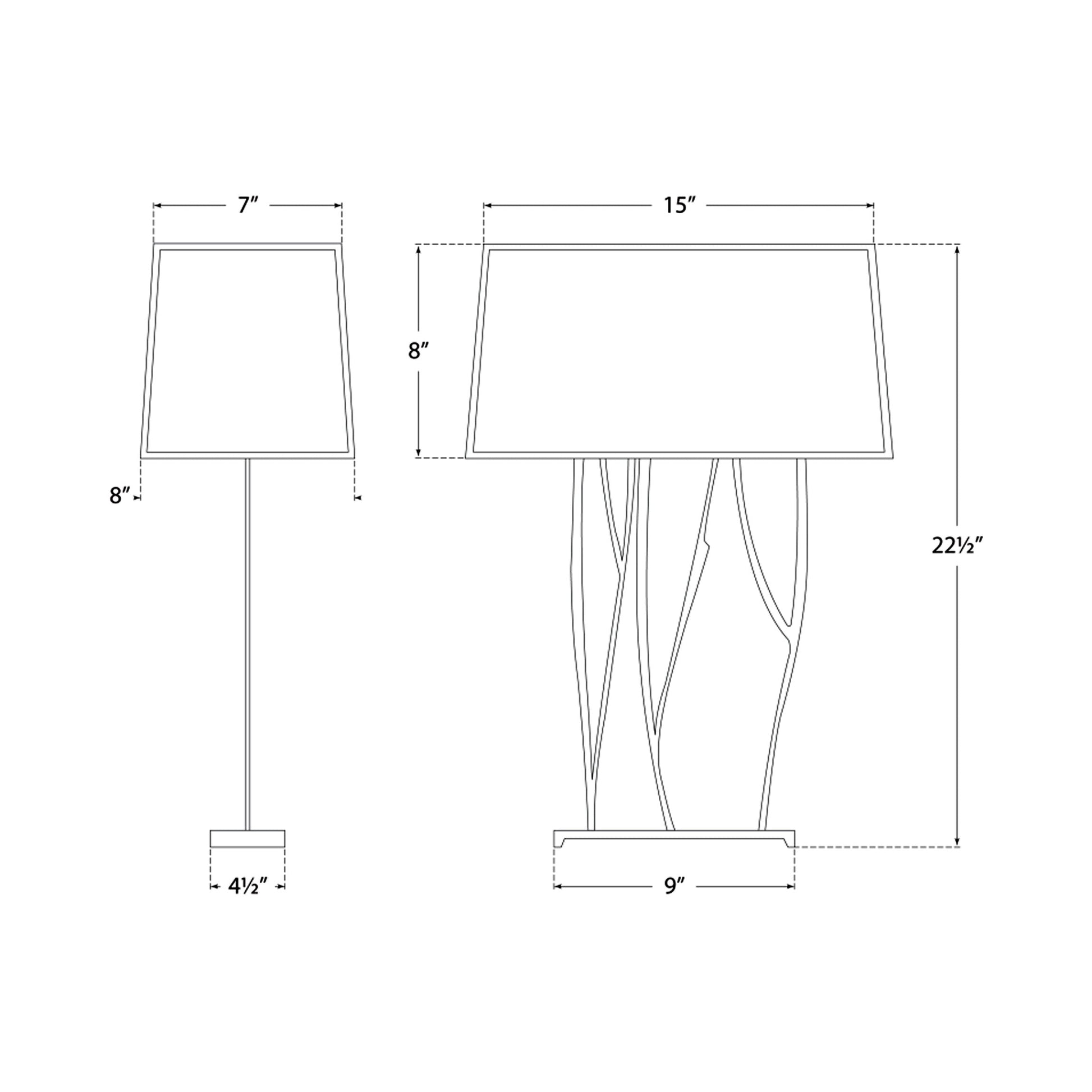Aspen Table Lamp - line drawing.