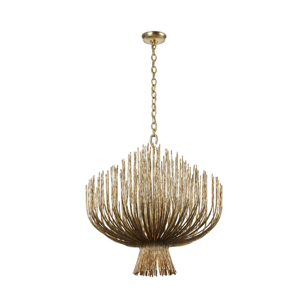 Astra LED Chandelier in Gilded Iron (31.75-Inch).