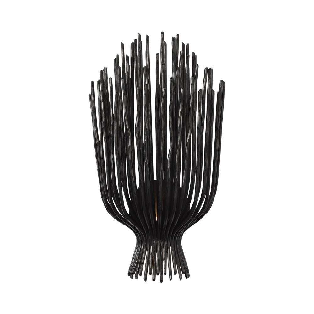 Astra Sculpted LED Wall Light in Aged Iron.