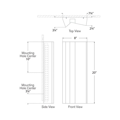Austera LED Wall Light - line drawing.