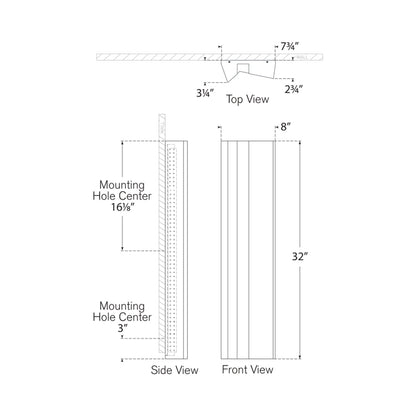 Austera LED Wall Light - line drawing.